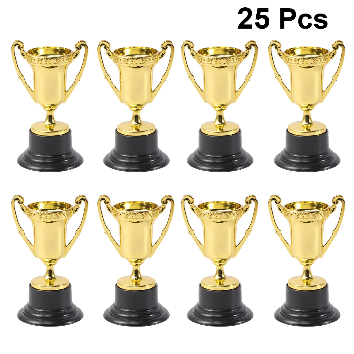 25pcs Plastic Mini Trophy Student Sports Award Trophy with Base Reward Competitions Children Toys for Game Kindergarten