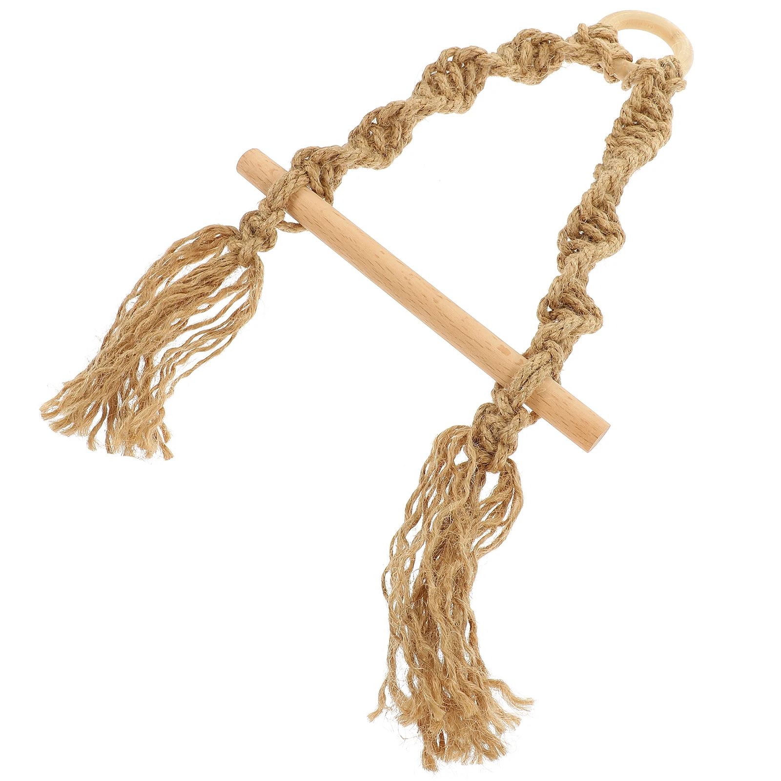 

Rope Roll Holder Wall Mounted Paper Towel Rack Wood Material Bathroom Kitchen Storage Solution Farmhouse Style