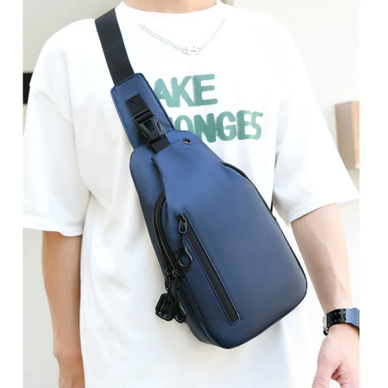 Fashion Chest Bag Men's Crossbody Bag Waterproof Shoulder Bags with USB Charging Short Trip for Male Travel Messengers Sling Bag