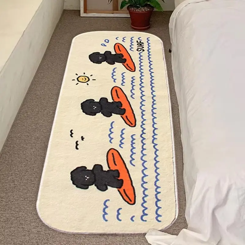 VIKAMA Small Animal Cartoon Rectangular Rug—Warm, Non-Slip Rug for Study, Office, Bedroom, or Next to the Bed—Home Decor