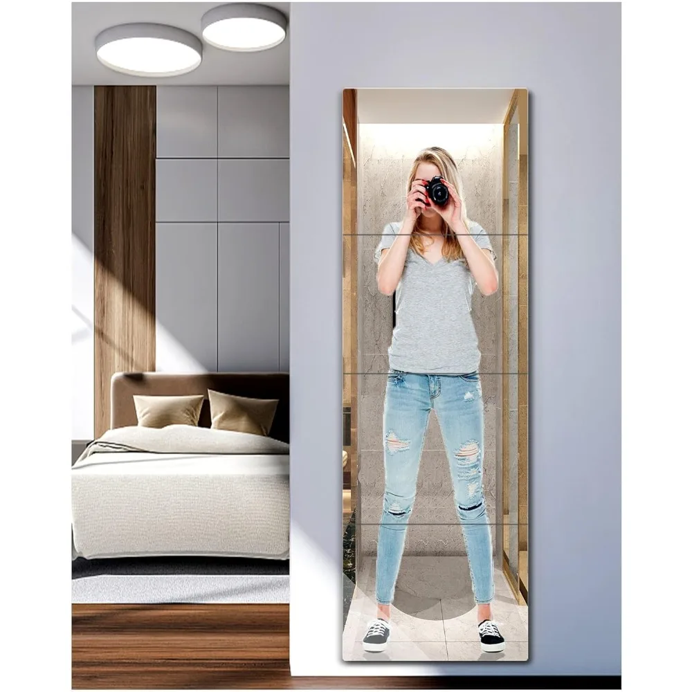 

Full Length Mirror, For Wall Mounted, Over The Door Mirror, Full Body Mirrors, 10 x 10 inch x 4 Pack, Acrylic Plastic Bedroom
