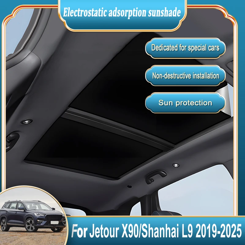 

For Jetour X90 Shanhai L9 2019-2025 2023 Vehicle Camping Sunscreen Car Electrostatic Suede Sunshade Glass Protection Car Sunroof