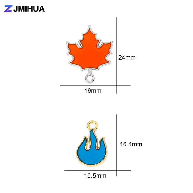 15pcs/lot Enamel Flame Charms For Jewelry Making Women Pendants Earrings Necklaces Bracelets DIY Handmade Findings Accessories