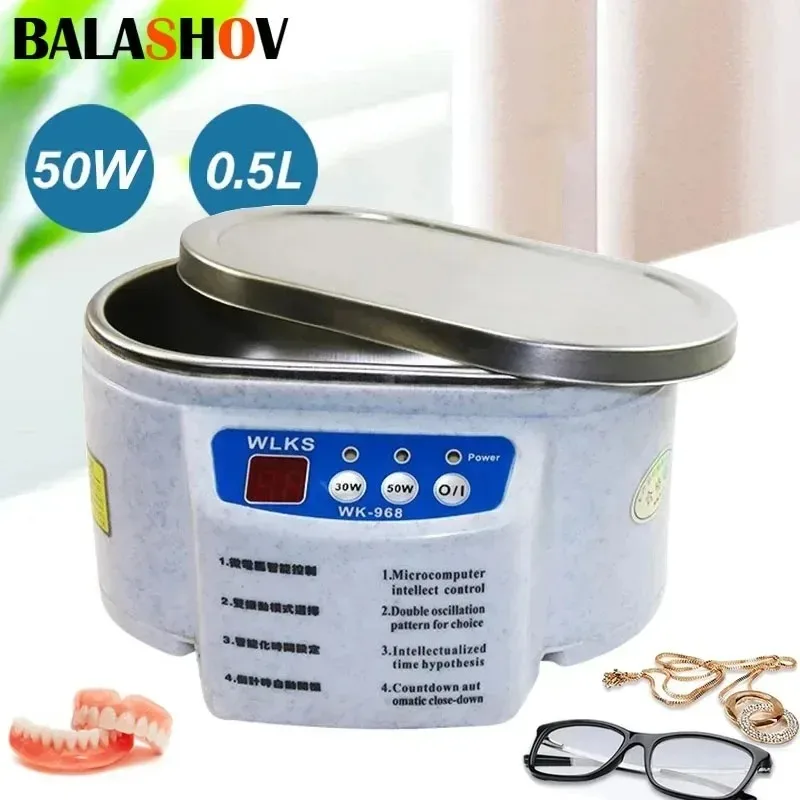 Nettoyeur à ultrasons Portable, pièces de bijoux, lunettes, prothèse dentaire, Circuit imprimé, montre, Machine à laver, baignoire, Vibration à double fréquence