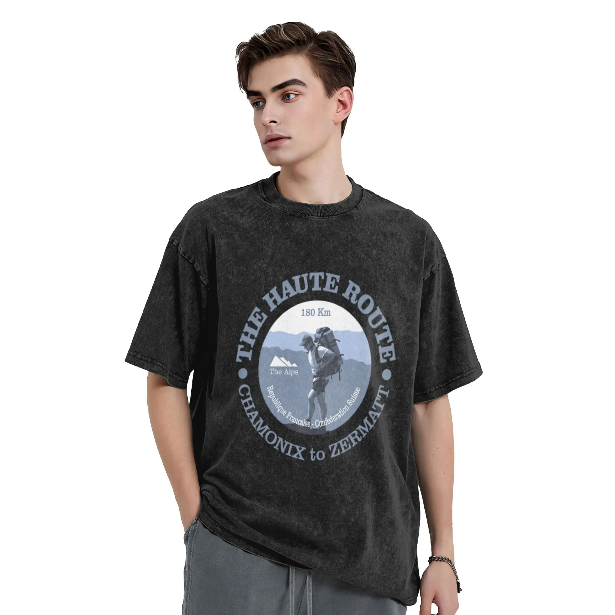 The Haute Route (BG)  Unique Comfort A Vintage Oversized Cotton Unisex T-Shirts