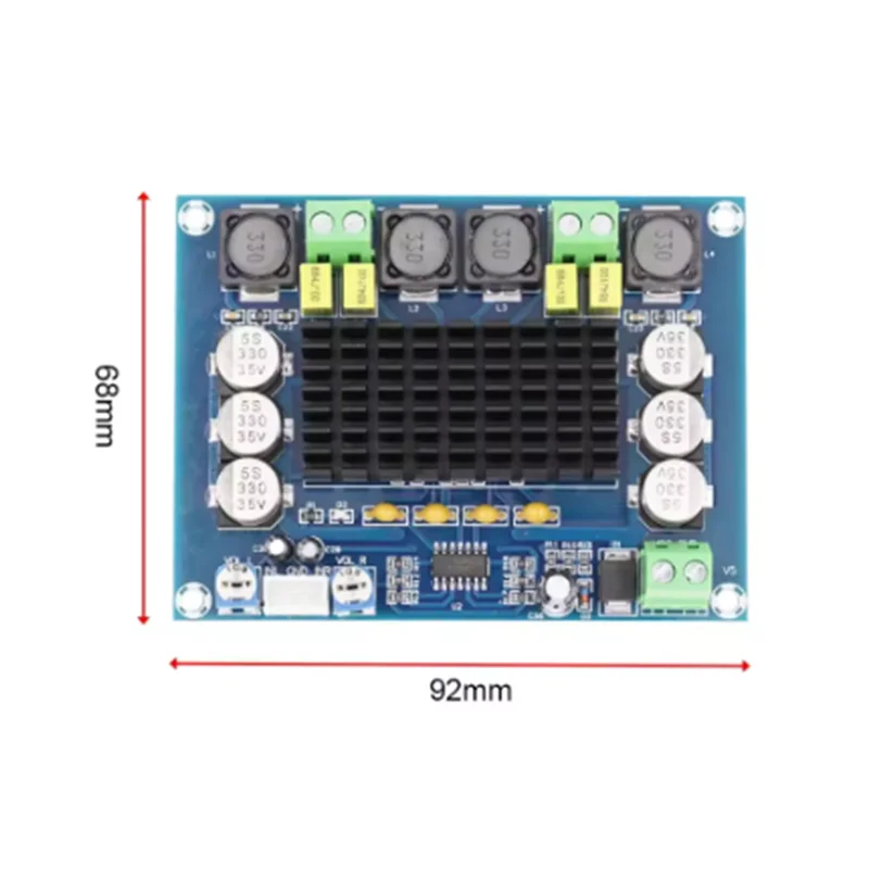 TPA3116 D2 DC 12V 24V 120W*2 Digital Audio High Power Amplifier Board Dual-channel Stereo High Power Subwoofer Board Kit XH-M543
