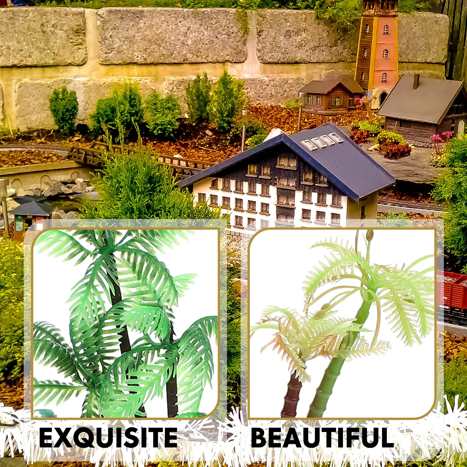 14 Pcs Miniature Tree Model Terrarium Palm Trees Decor Plastic Exquisite Adornment Ornament