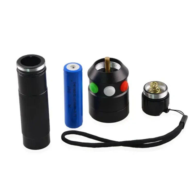 ANYGO Railway Signal Torch LED Three Color Signal Emergency Light Rechargeable Battery High power Aluminum Flashlight