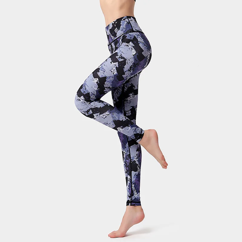 Pantaloni da yoga da donna con stampa floreale 3D Pantaloni da yoga da palestra Fitness Sollevamento fianchi Leggings elastici Pantaloni sportivi multicolori ad asciugatura rapida