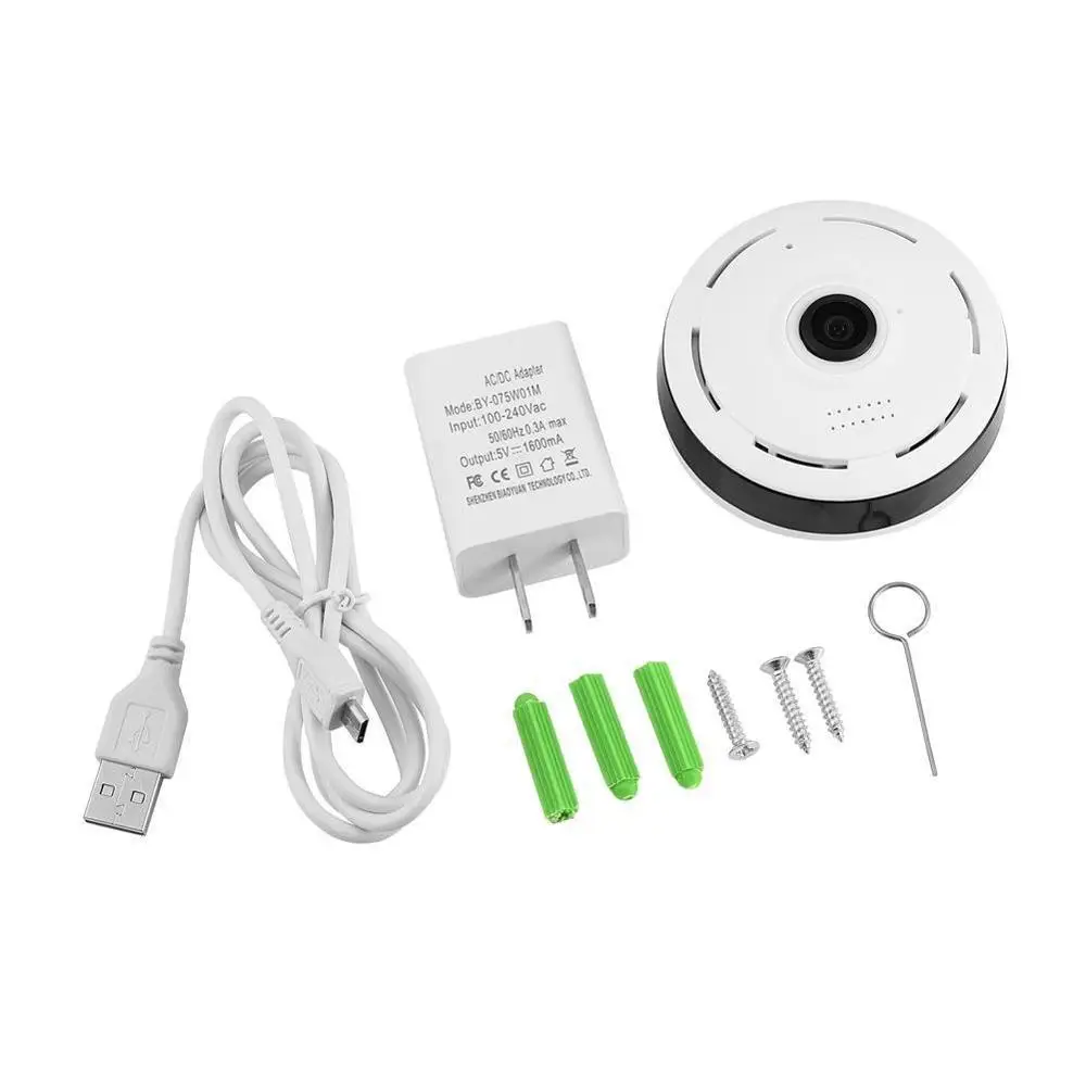 Telecamera panoramica Wifi 3MP 1296P Telecamera di sicurezza domestica intelligente Telecamera IP panoramica Fisheye 360 Telecamera di sorveglianza per visione notturna Espias