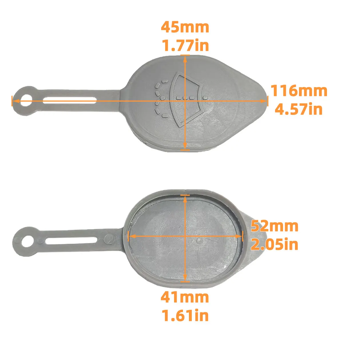 1 Stück grauer Scheibenwischer-Waschflüssigkeitsbehälterdeckel für Nissan Murano 370Z 350Z Infiniti EX35 G25 G35 Q40 Q60 QX50, 28913-JK60A – Detail 6
