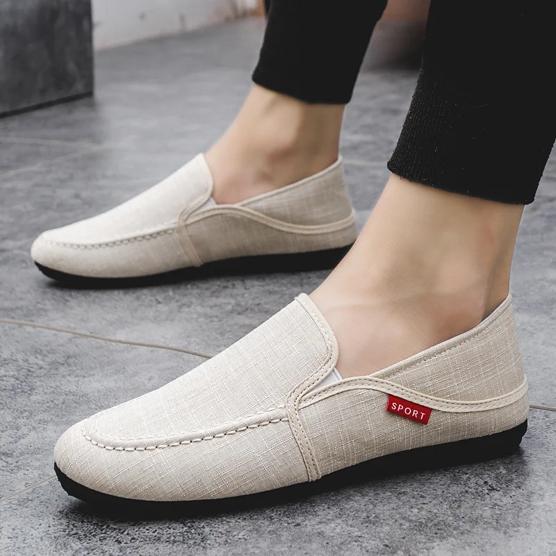 Men Loafers Lightweight Breathable Canvas Casual Shoes