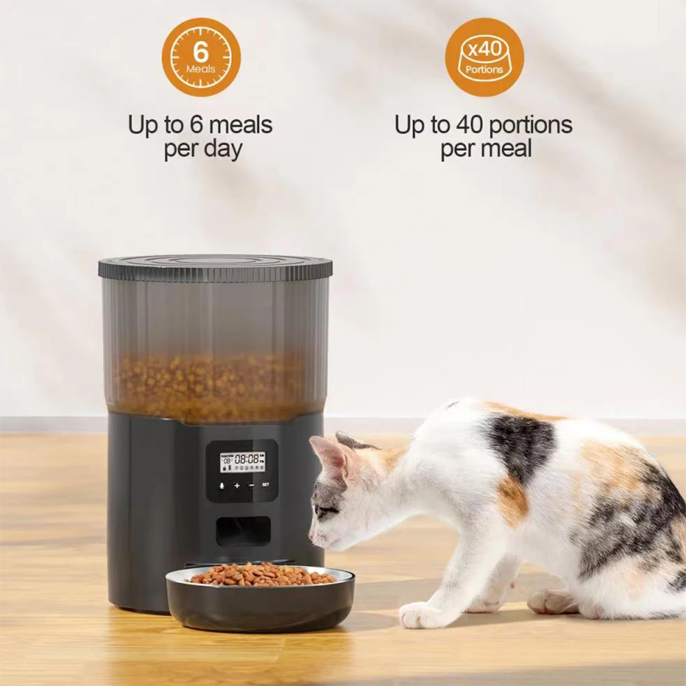 Automatic Pet Feeder Cat Feeder With Timing Quantitative Voice  Food Dispenser For Cats Dogs Rabbit Remote Control Auto Feeder