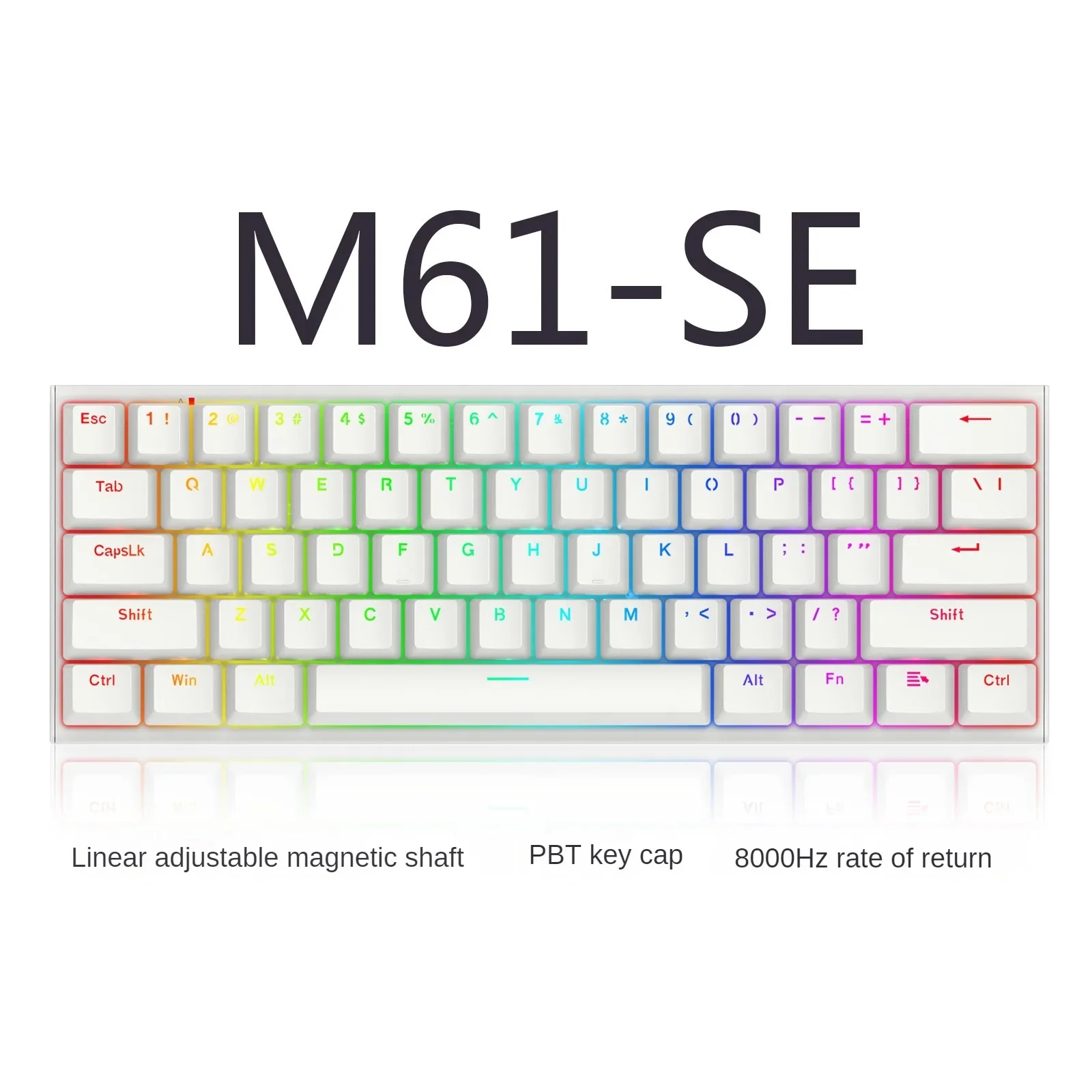 Imagem -06 - Teclado com Fio Mecânico Interruptor Magnético Linear 8k rt Teclado Gaming Personalizado Desktop Win Mac Acessórios Redragon-m61