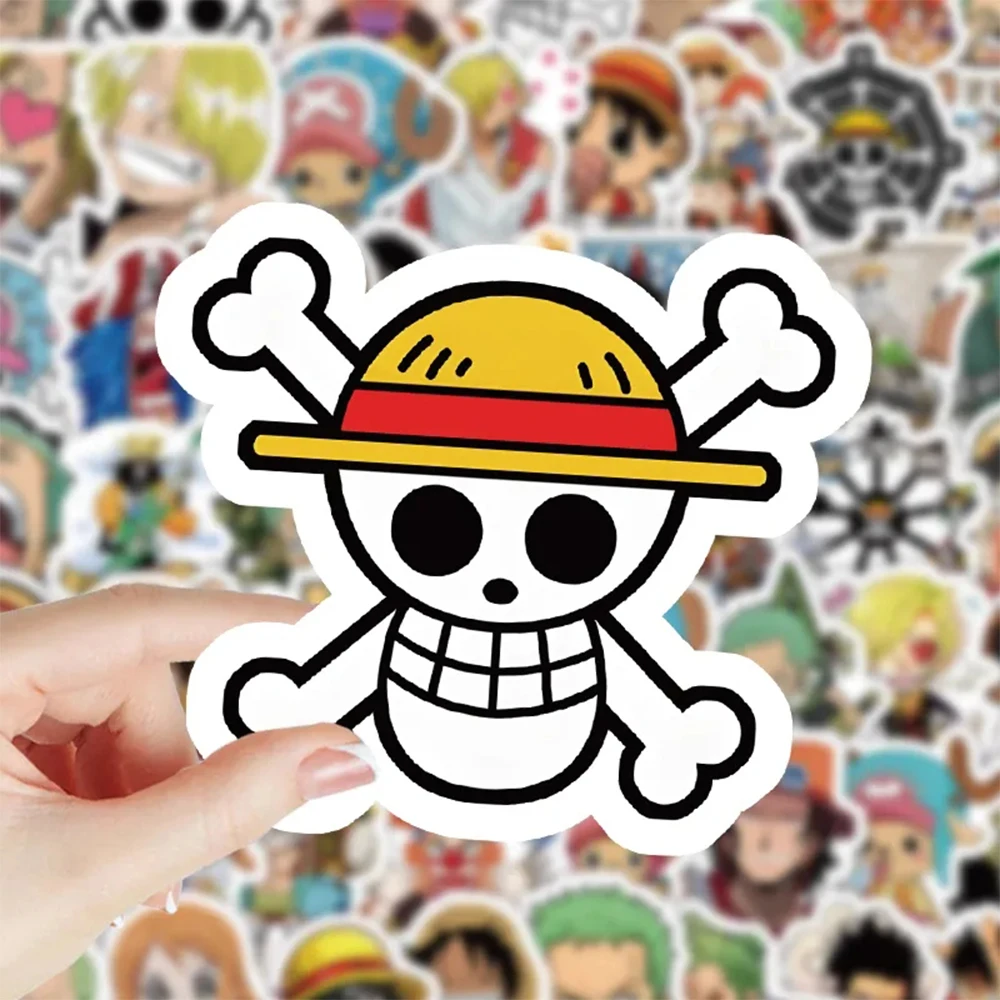 Chibi-pegatinas de dibujos animados de ONE PIECE, calcomanías impermeables para teléfono y portátil, 10/30/50/100 piezas, Luffy Gear Fifth