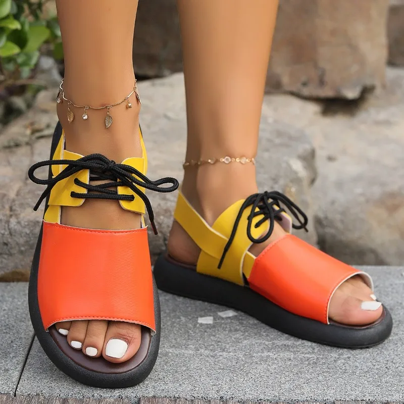 

New Fashion Versatile Sandals Women New Summer Soft Sole Comfortable Non Slip Beach Shoes Outdoor Vacation Travel Sandalias