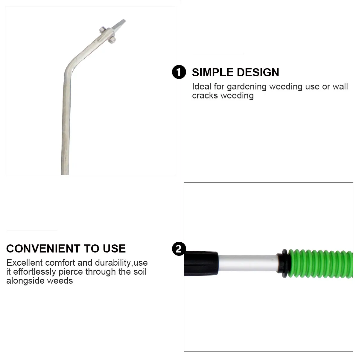 

1pc Steel Tool Manual Garden Shovel Long Handle Root Remover For Cracks Gardening Drill Removing Shovel Tool Silver
