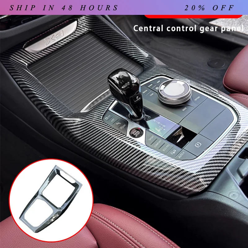 IOSN For BMW X3 G01 2022 Carbon Fiber Car Center Console Gear Panel Cover Protective Trim Sticker Car Interior Accessories