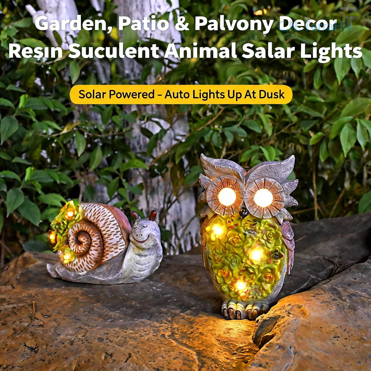 Solar Garden Light Outdoor Waterproof Resin Glowing Animal Figurine Yard Ambient Night Lamp Garden Decoration