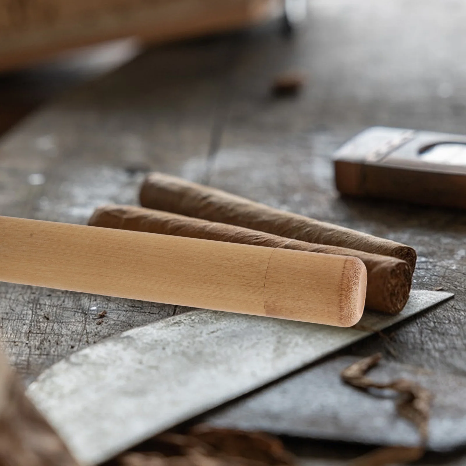 

Bamboo Tube Humidor Sealed Storage For Single Travel Outdoor Cigar Travel Humidor Cases Small Case Cigar Accessory