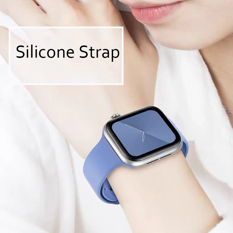 Silicone Strap For Apple Watch band 40 mm 44mm 46mm 49mm 38mm 42mm 41mm 45mm sport bracelet iWatch series 10 9 8 7 3 SE ultra 2 image 2