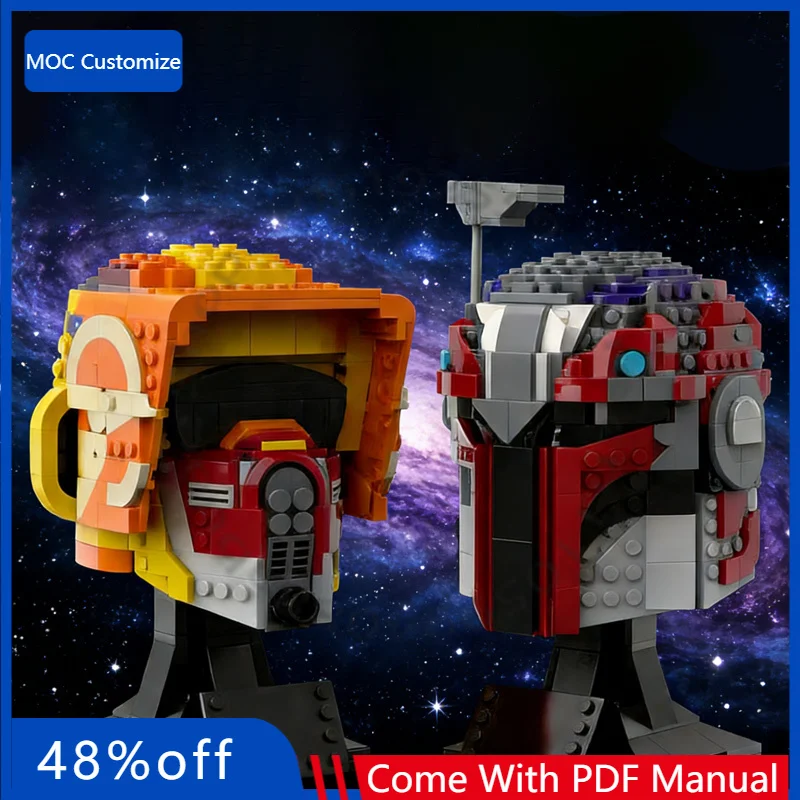 1241 pièces Casque de Chevalier à Construire MOC Personnalisable Blocs de Construction Modulaires Design Créatif Populaire Jouet DIY Cadeau de Noël