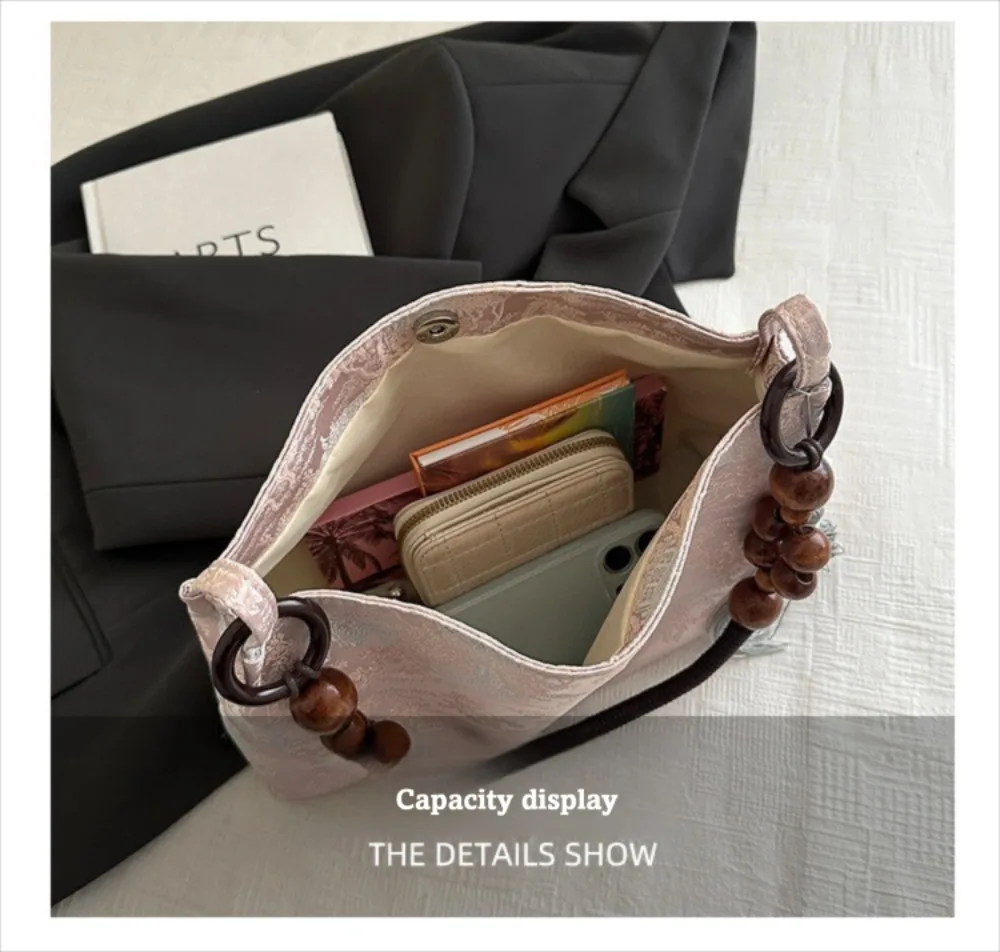 Bestickte Umhängetasche ​ Hasp Nähgarn Handwerk ​ ​ Ethnische Musterstickerei ​ ​ Handtasche im Nationalstil ​ Handtaschen mit Obergriff – Detail 6