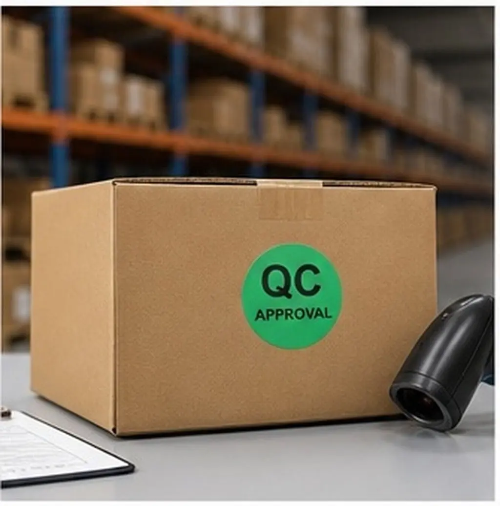1 Roll Round Qc Inspection Adhesive Stickers Labels Strong Adhesive for Quality Test Product Inspection Shipping Warehouse Clear