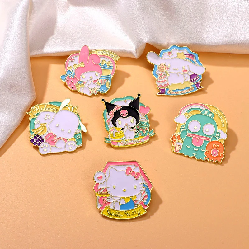 2026-サンリオアニメハローキティシナモロールクロミエナメルラペルピンブローチバッジバックパックバッグ服アクセサリー卸売