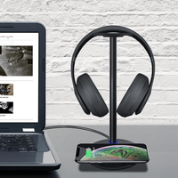 New Bee Z4 Headphone Stand Fast Wireless Charging 5W/7.5W/10W Speed Headset with LED For iPhone 15 14 13 Samsung S9