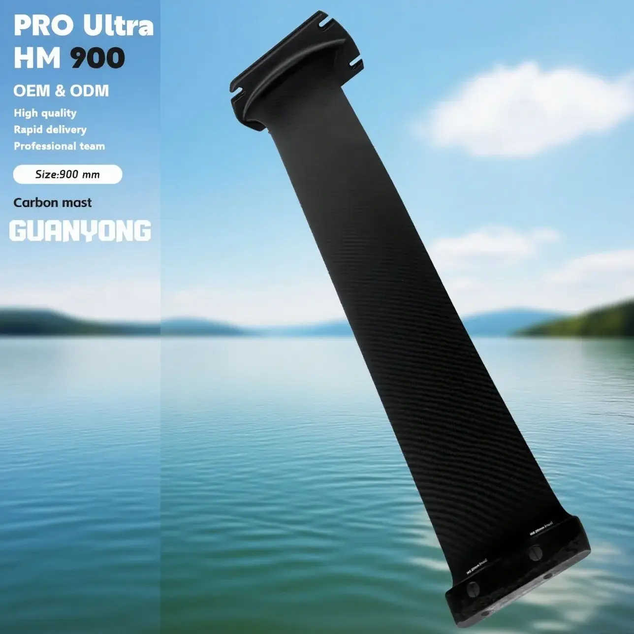 

Carbon Fiber Hydrofoil Mast 900mm | Military Grade Ultra High Strength, Customizable Logo for Kite Surfing Water Foil Board