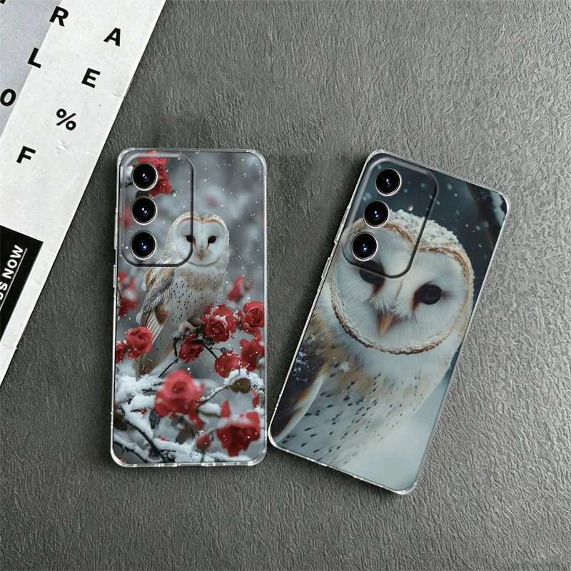 Owl in Winter Phone Case for Samsung A57 A56 A55 A54 A17 A16 A15 A14 A37 A36 A35 A34 A27 A26 A25 A24 A07 A06 A05S A04S M33 Note
