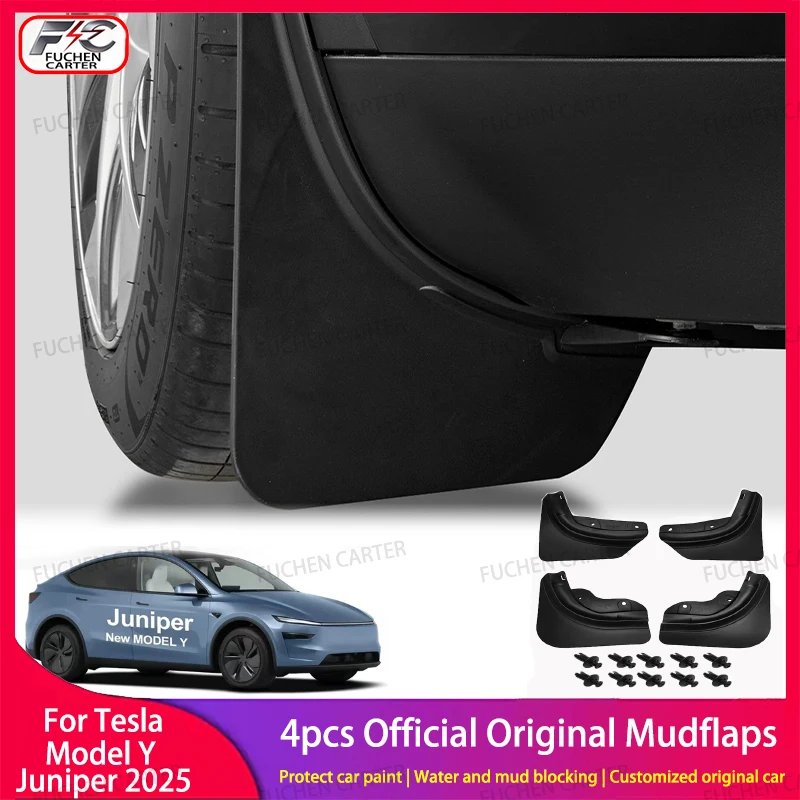 

For Model Y Juniper Tesla Model 3 Highland 2025 2026 Mud Flaps Front Rear TPE Mudguard Splash Guards Cover Accessories
