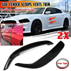 New Car Front Door Fender Scoops Vent Cover For Dodge Charger SRT Hellcat RT SXT 2011-2021 Door Fender Side Spoiler Sticker