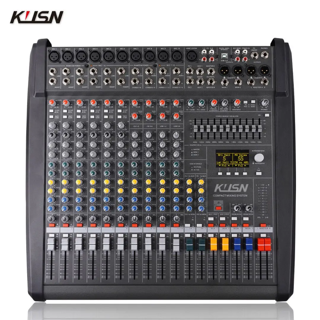 CMS-1000 Mezclador de audio profesional de 10 canales Consola mezcladora digital Consola mezcladora de sonido para Karaoke