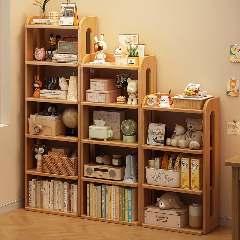 

Solid wood multi-layer bookshelf, floor to ceiling shelf, wall mounted storage cabinet, student bookshelf, bedroom bookshelf