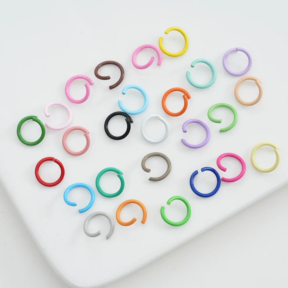 100pcs 6 8 10 mm Colorful Metal DIY Jewelry Findings Open Single Loops Jump Rings Split Rings Connectors For DIY Jewelry Making