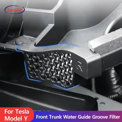 For Tesla Model Y Hood Water Barrier Cover 2021-2024 Front Trunk Water Guide Grille Channel Water Blocking Filter Cover