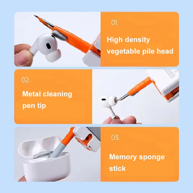 Multifunctional Cleaning Kit Computer Cleaning Headset Cleaning Pen Camera Headset Cleaning Pen SIM Card Popup Tool