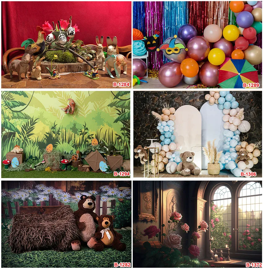 

Photography Backdrops Animals Balloons Cake Smash Kids Cake Smash Birthday Party Backgrounds Child Portrait Photozone Props