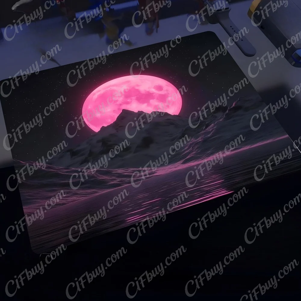CIFbuy Mouse Pad Smooth Gaming Surface Fast Tracking Anti Slip Rubber Base Durable Desk Mat for PC Office Gamer Mountain Moon