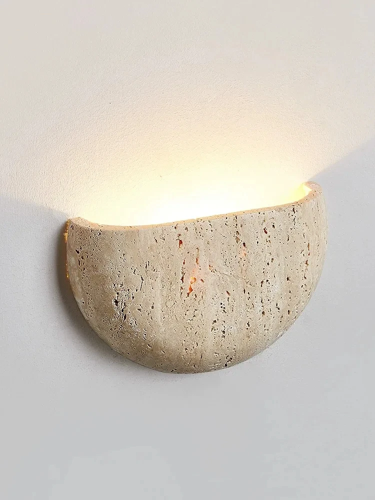 

CX118AS Led Wall Lamp Bedroom Bedside Light Medieval Style Yellow Cave Stone Nature Lighting Fixtures Home Room Decor Interior