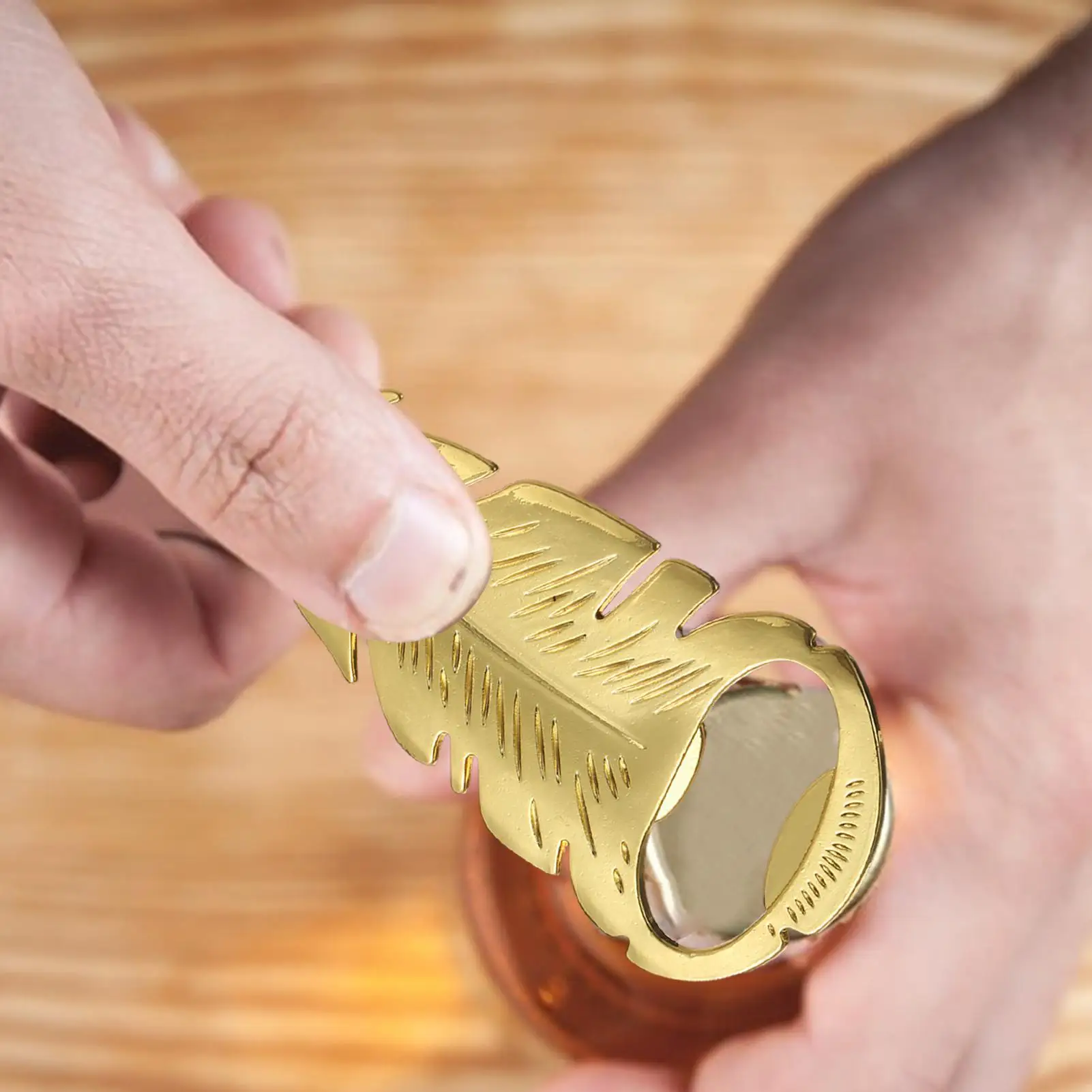 Beer Bottle Opener Gold Feather Shape Caps Remover Portable Bottle Opener Multi-functional Gadgets for Kitchen Picnic Party