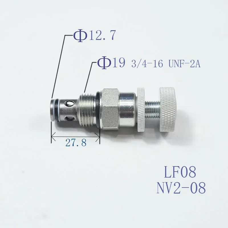 (5PCS)Threaded plug-in flow regulating bidirectional throttle valve LF08 NV2-08 hydraulic valve view 2