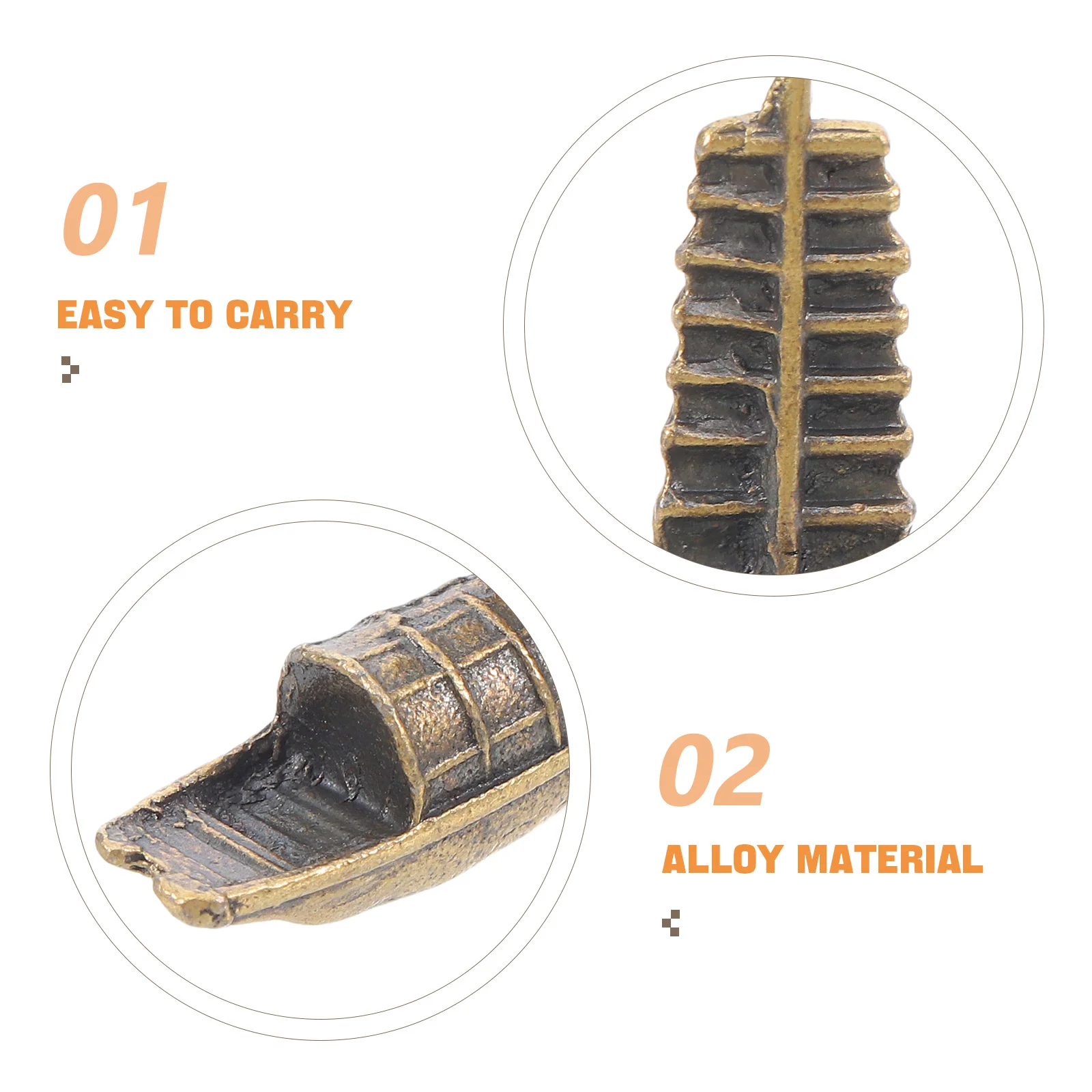 زخرفة قارب مصغر خمر النمط الصيني النحاس المراكب الشراعية لحديقة المناظر الطبيعية ديكور المناظر الطبيعية الصغيرة قارب صغير التماثيل #6