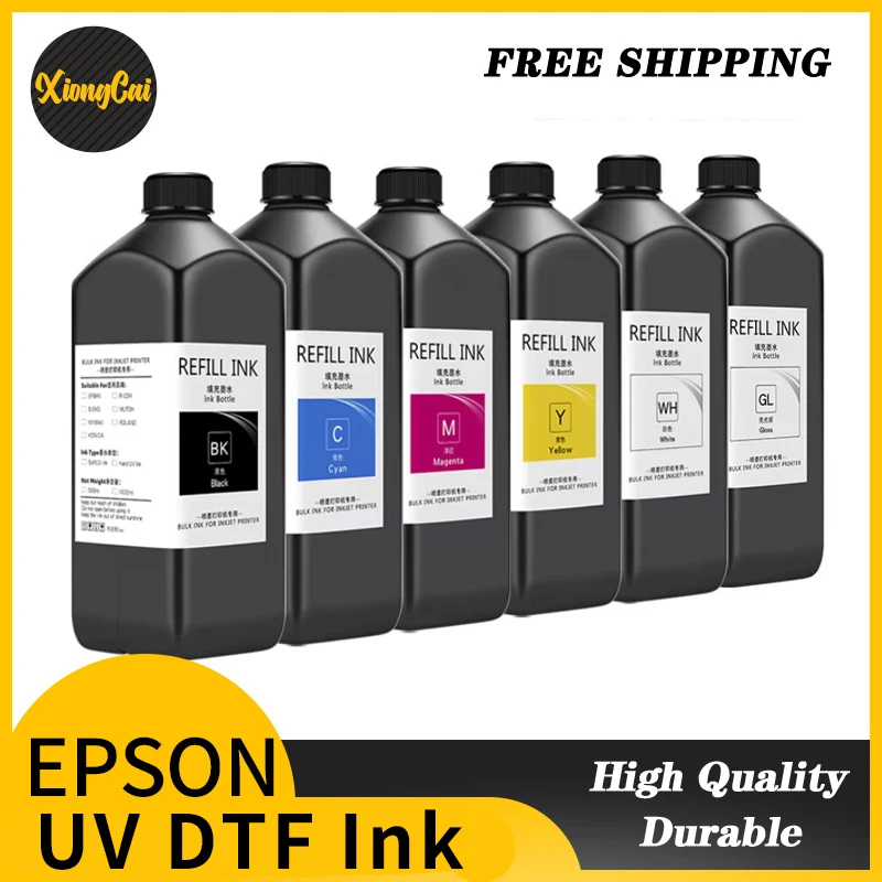 1 LITER Bottle UV DTF Ink and Varnish for UV DTF Film A B for Epson Printer XP600 TX800 1390 L800 L1800 L805 UV Ink Refill kit