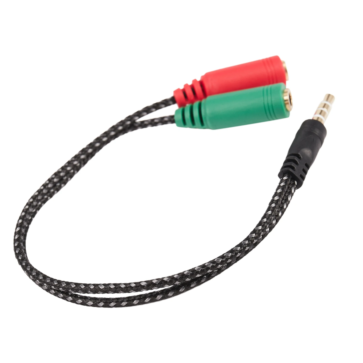 1 szt Adapter kabla 2 w 1 Rozdzielacz 4-biegunowy 3,5 mm zestaw słuchawkowy audio do 2 żeńskich gniazd do słuchawek Mikrofon Kabel audio 3-biegunowy do PC