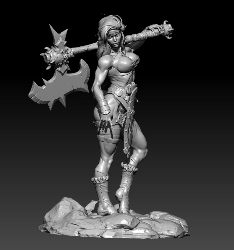 

1/24 75mm 1/18 100mm Resin Model The Axe Female Warrior Unpainted No Color RW-846