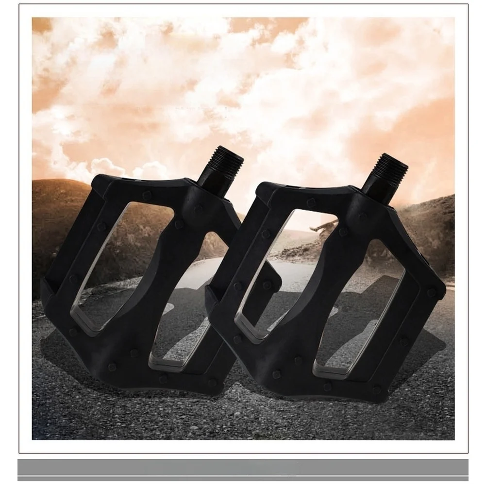 Sealed Bearing Pedals for Road and Bikes with Anti-Slip Texture Reflective Side Panels and Lightweight Plastic Frame