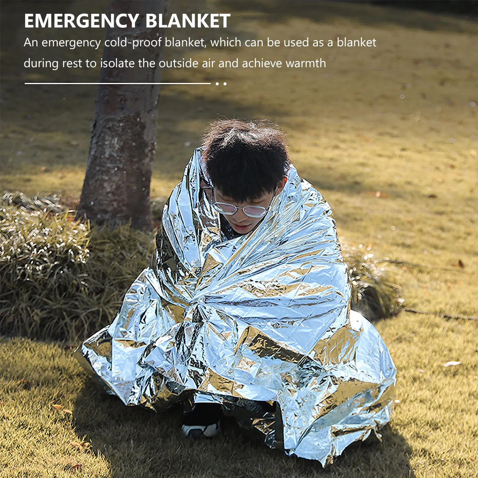 

1Pcs Emergency Blanket Silver Foil Thermal Insulation Cold Proof Survival Outdoor Supplies Reflective Space Rescue Blanket